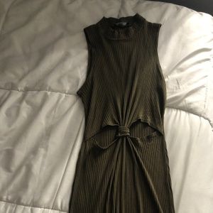 Olive Green Body Con Dress